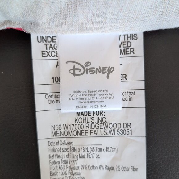 NWOT Winnie The Pooh 16" Square Throw Pillow Eeyore Tigger Piglet - Picture 2 of 5